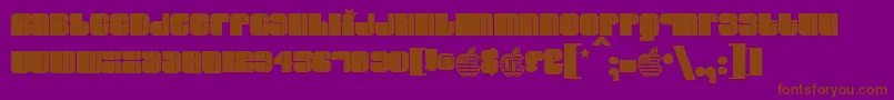ELVIS   -fontti – ruskeat fontit violetilla taustalla