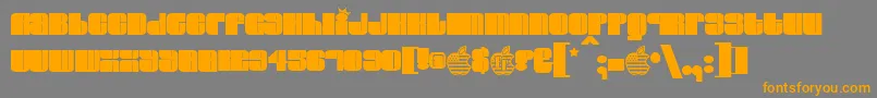 フォントELVIS    – オレンジの文字は灰色の背景にあります。