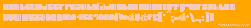 フォントELVIS    – オレンジの背景にピンクのフォント