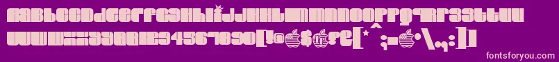 ELVIS   -fontti – vaaleanpunaiset fontit violetilla taustalla