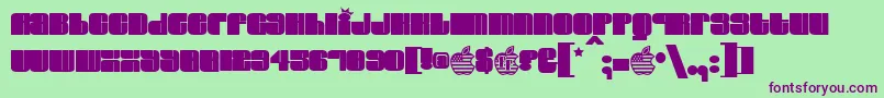 ELVIS   -fontti – violetit fontit vihreällä taustalla
