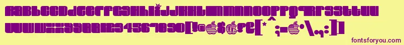 ELVIS    Font – Purple Fonts on Yellow Background