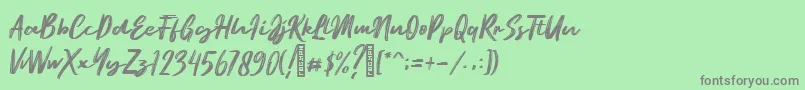 フォントEmatodas Demo – 緑の背景に灰色の文字