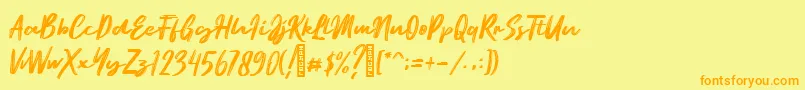 Ematodas Demo Font – Orange Fonts on Yellow Background