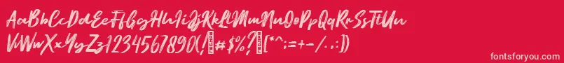 Ematodas Demo Font – Pink Fonts on Red Background