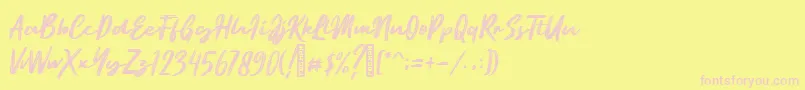 Шрифт Ematodas Demo – розовые шрифты на жёлтом фоне