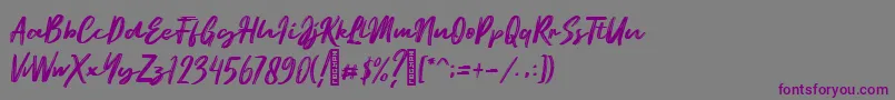 Ematodas Demo-Schriftart – Violette Schriften auf grauem Hintergrund
