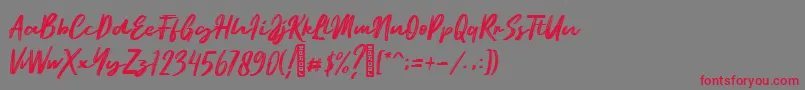 Ematodas Demo-Schriftart – Rote Schriften auf grauem Hintergrund