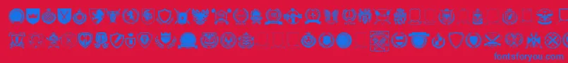 Emblem vol1 Font – Blue Fonts on Red Background