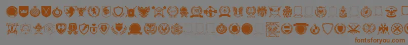 Emblem vol1 Font – Brown Fonts on Gray Background