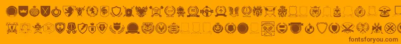 Emblem vol1 Font – Brown Fonts on Orange Background