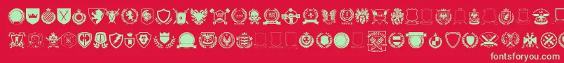 Шрифт Emblem vol1 – зелёные шрифты на красном фоне