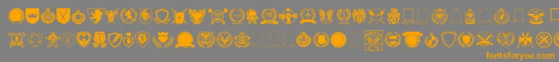 Emblem vol1 Font – Orange Fonts on Gray Background