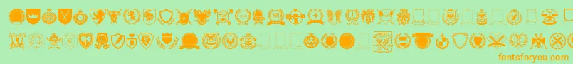 Подробнее о шрифте Emblem vol1 Шрифт Emblem vol1 – оранжевые шрифты на зелёном фоне
