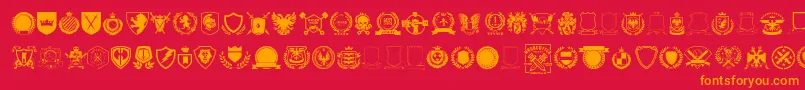 Emblem vol1 Font – Orange Fonts on Red Background