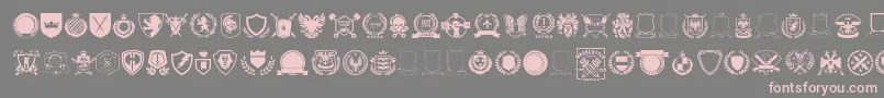 Czcionka Emblem vol1 – różowe czcionki na szarym tle