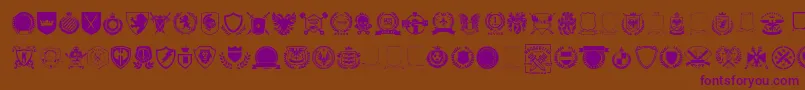 Emblem vol1 Font – Purple Fonts on Brown Background