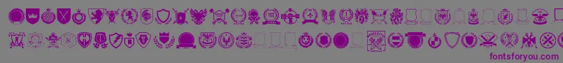 Emblem vol1 Font – Purple Fonts on Gray Background