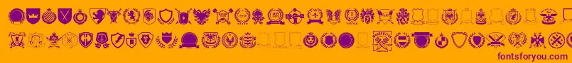 Emblem vol1 Font – Purple Fonts on Orange Background