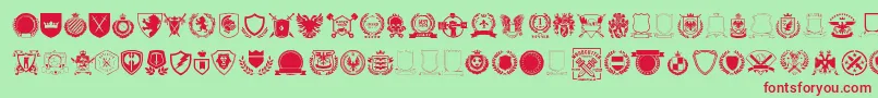 Emblem vol1 Font – Red Fonts on Green Background