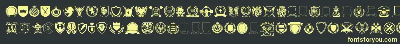 Emblem vol1 Font – Yellow Fonts on Black Background