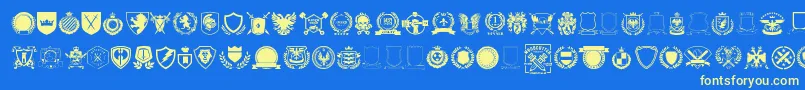 Emblem vol1 Font – Yellow Fonts on Blue Background