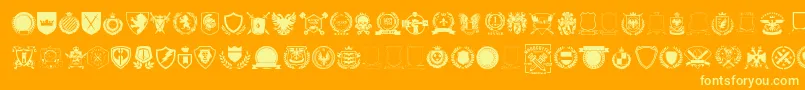 Emblem vol1 Font – Yellow Fonts on Orange Background