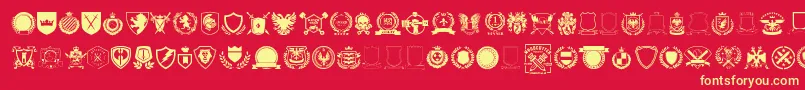 Emblem vol1 Font – Yellow Fonts on Red Background