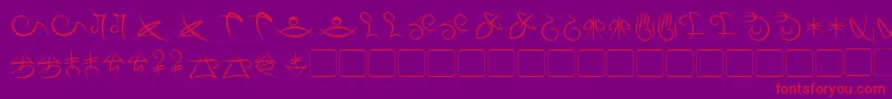 MageScript-Schriftart – Rote Schriften auf violettem Hintergrund