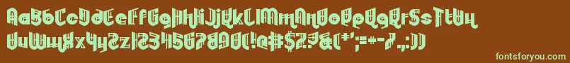 Шрифт Embryonoid – зелёные шрифты на коричневом фоне