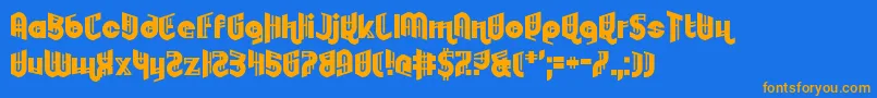 Embryonoid Font – Orange Fonts on Blue Background