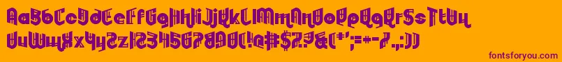 Embryonoid Font – Purple Fonts on Orange Background