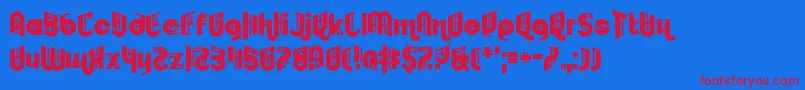 Embryonoid Font – Red Fonts on Blue Background