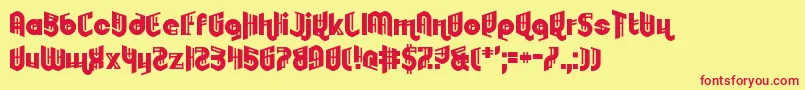 Embryonoid Font – Red Fonts on Yellow Background