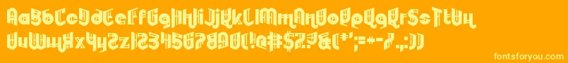 Embryonoid-Schriftart – Gelbe Schriften auf orangefarbenem Hintergrund