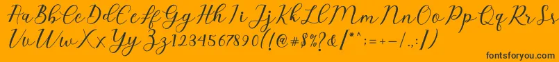 Emeley Script Font – Black Fonts on Orange Background