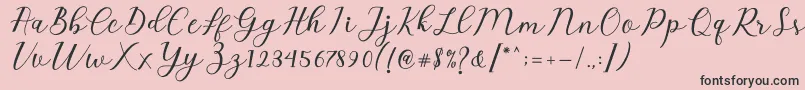 Emeley Script Font – Black Fonts on Pink Background