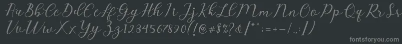 Emeley Script Font – Gray Fonts on Black Background