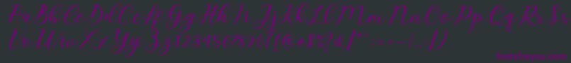Emeley Script Font – Purple Fonts on Black Background