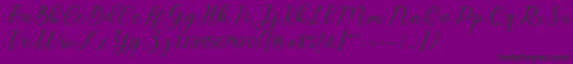 Fonte Emeley Script – fontes pretas em um fundo violeta
