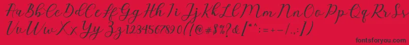 Police Emeley Script – polices noires sur fond rouge