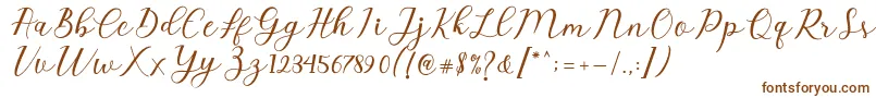 Emeley Script-fontti – ruskeat fontit valkoisella taustalla