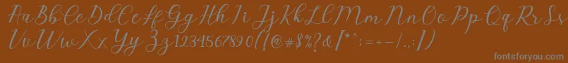 More about Emeley Script Font Emeley Script Font – Gray Fonts on Brown Background