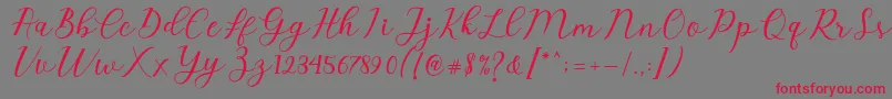 fuente Emeley Script – Fuentes Rojas Sobre Fondo Gris