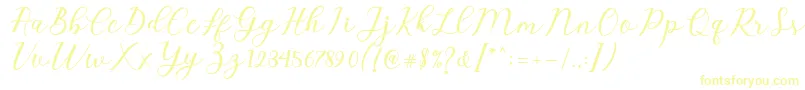 フォントEmeley Script – 黄色のフォント
