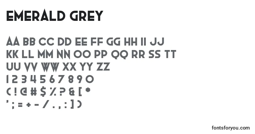 Czcionka Emerald Grey – alfabet, cyfry, specjalne znaki