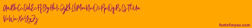 Emerisa Free-Schriftart – Violette Schriften auf orangefarbenem Hintergrund