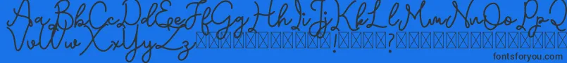 Emerttons Font – Black Fonts on Blue Background