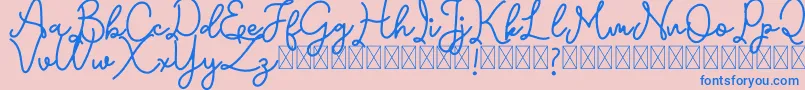 Emerttons Font – Blue Fonts on Pink Background
