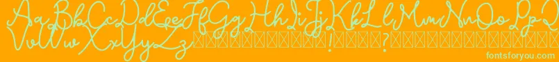 Emerttons Font – Green Fonts on Orange Background